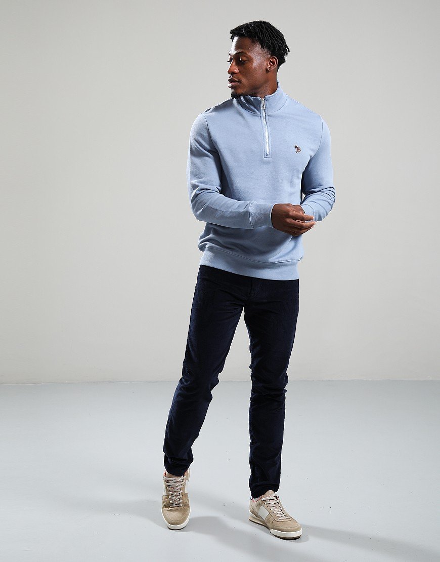 Paul Smith Regular Fit Half Zip Sweat 43G Greyish Blue