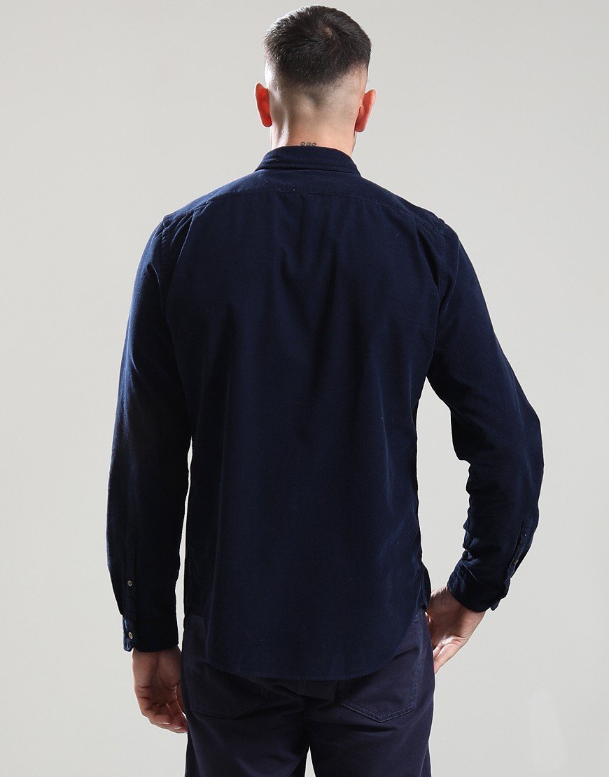 Paul Smith Long Sleeve Tailored Fit Cord Shirt 49 Very Dark Navy