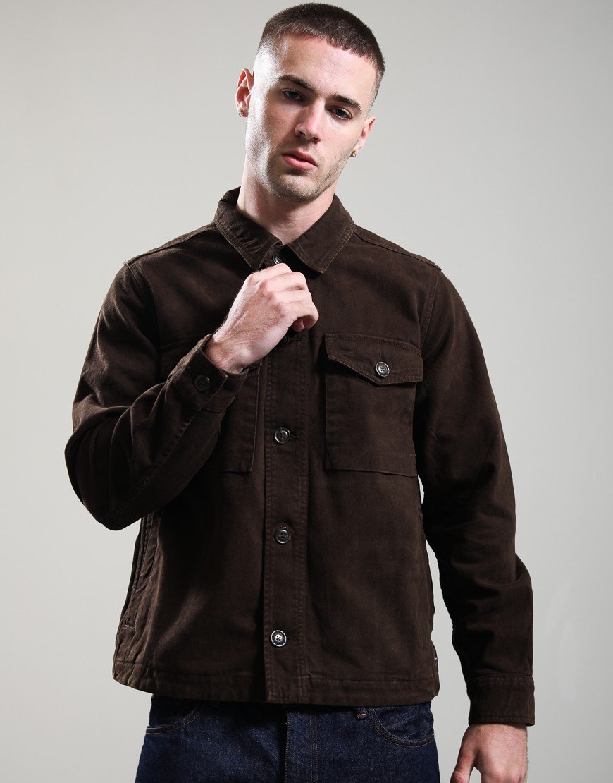 Paul Smith Military Overshirt Jacket Dark Brown