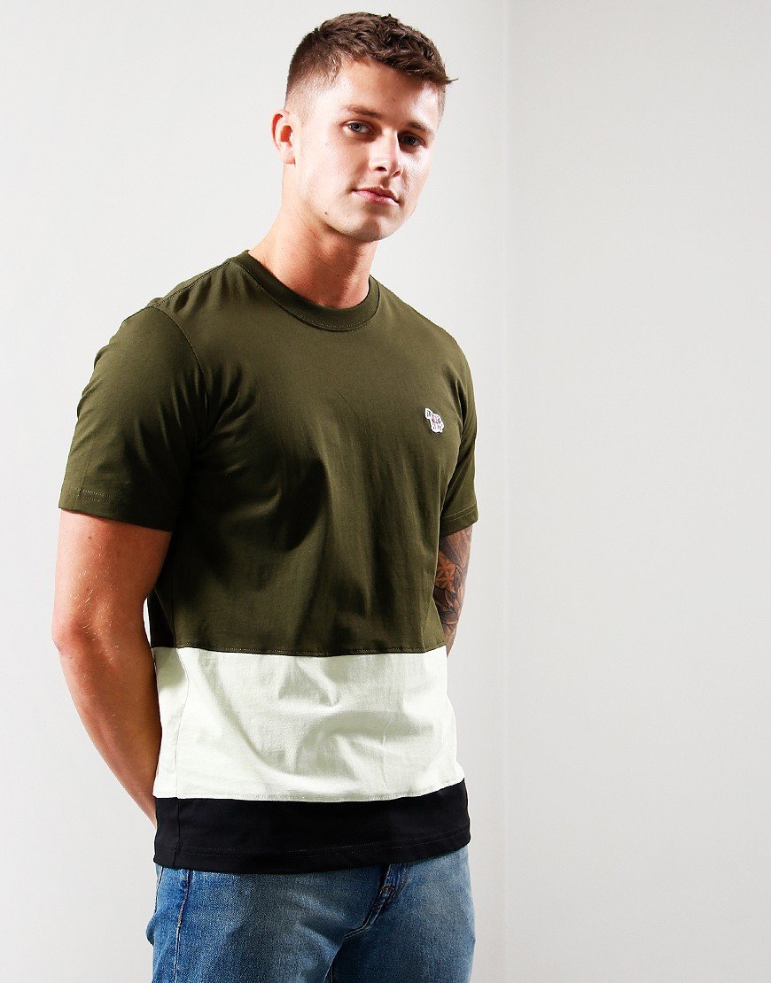 Paul Smith Panel Zebra T-Shirt 36C Olive Green