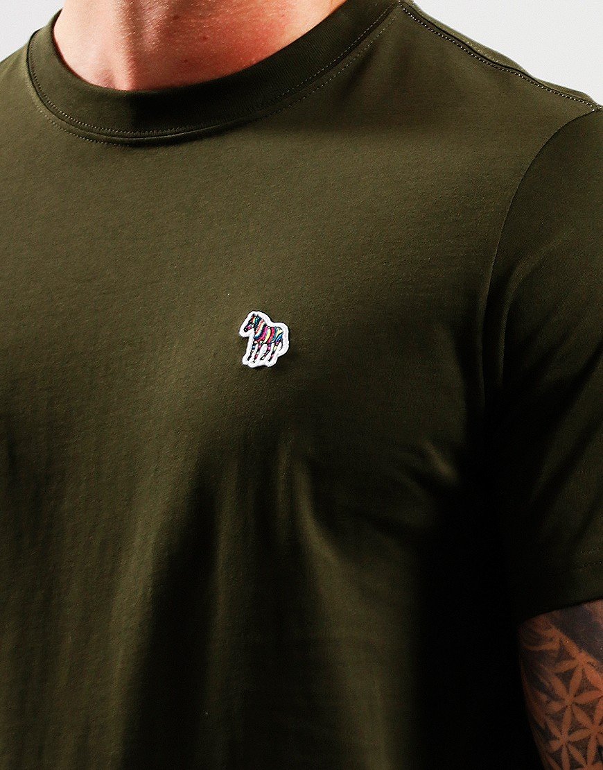 Paul Smith Panel Zebra T-Shirt 36C Olive Green