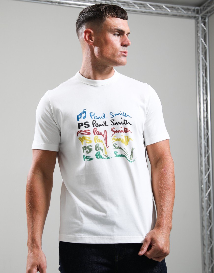 Paul Smith PS Smudge Graphic T-Shirt Off White
