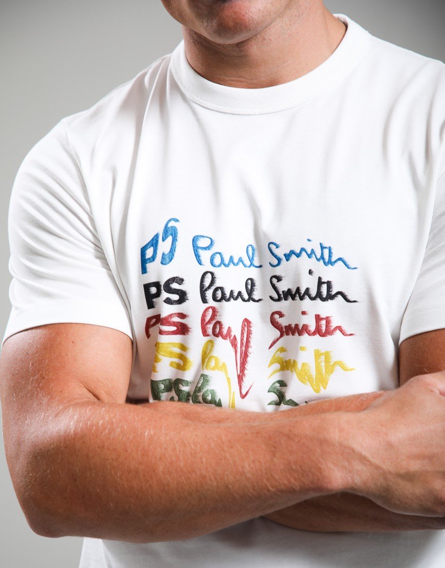 Paul Smith PS Smudge Graphic T-Shirt Off White
