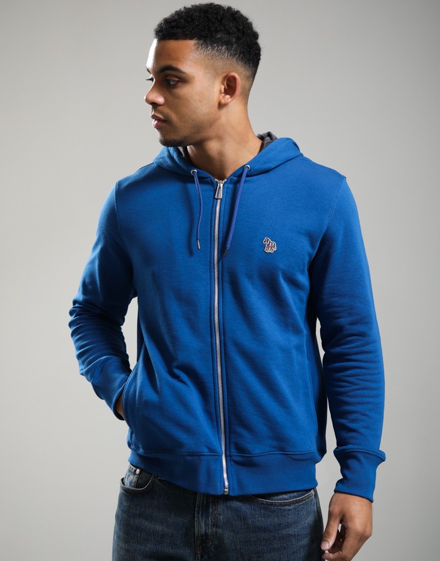 Paul Smith Zip Front Zebra Hoodie 45D Blue