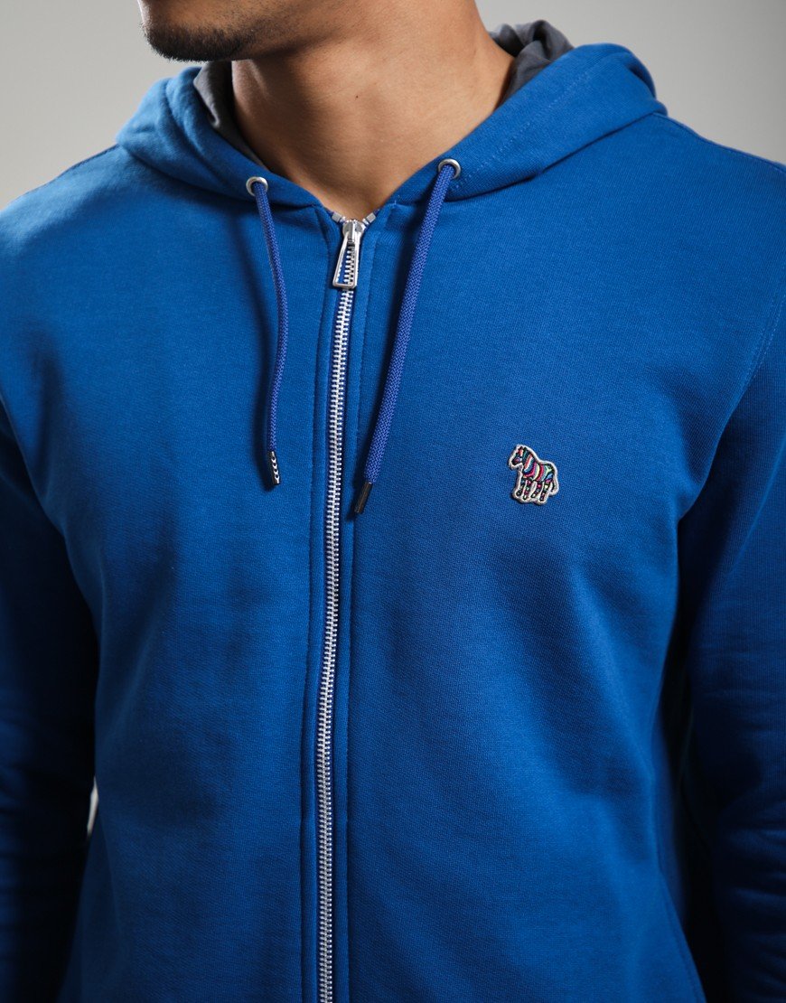 Paul Smith Zip Front Zebra Hoodie 45D Blue
