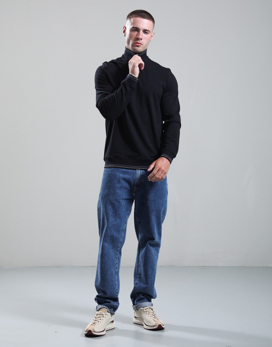 Paul Smith 1/2 Zip Long Sleeve T-Shirt Black