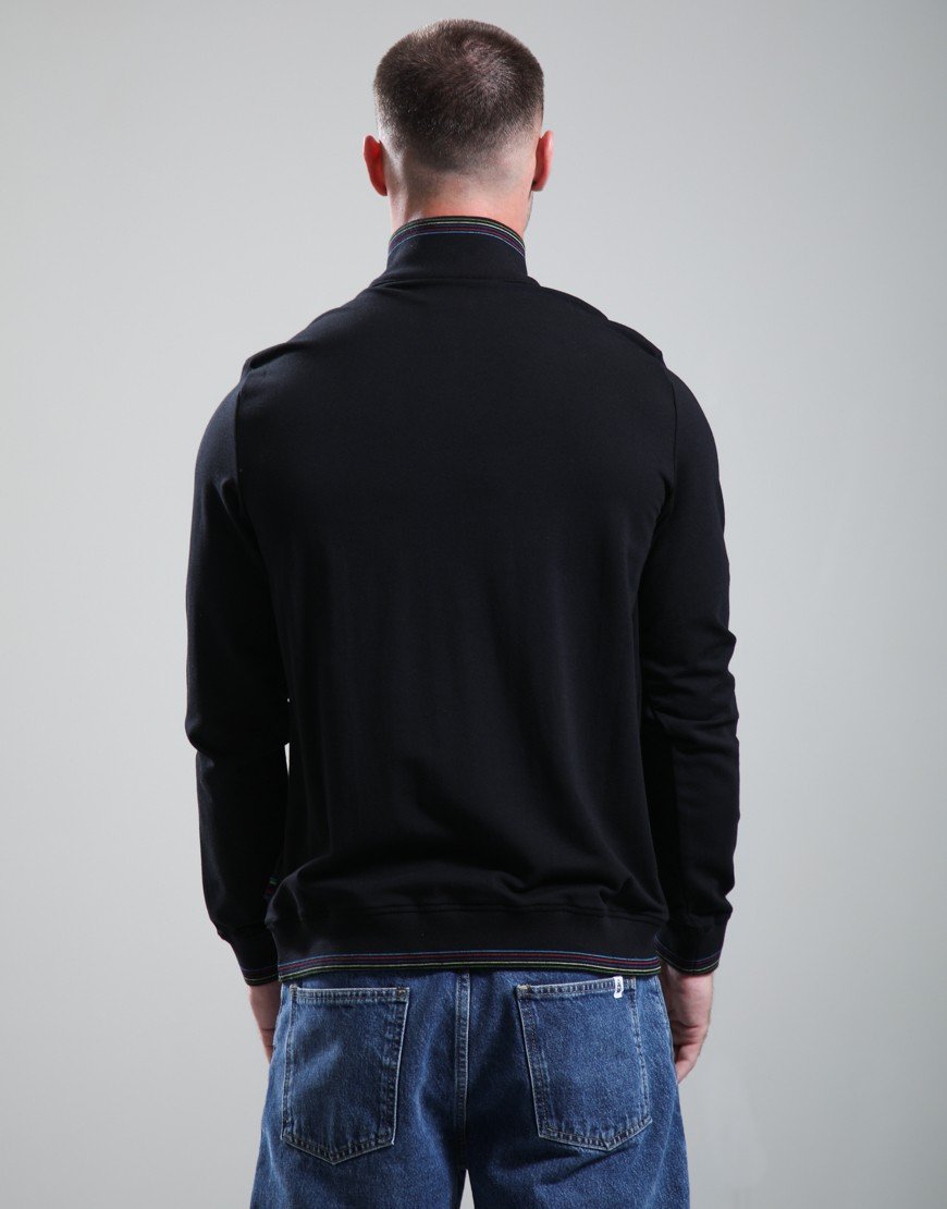 Paul Smith 1/2 Zip Long Sleeve T-Shirt Black