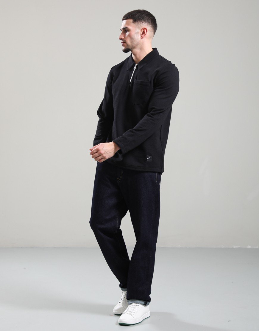 Paul Smith Regular Fit Half Zip Collar Sweat Black