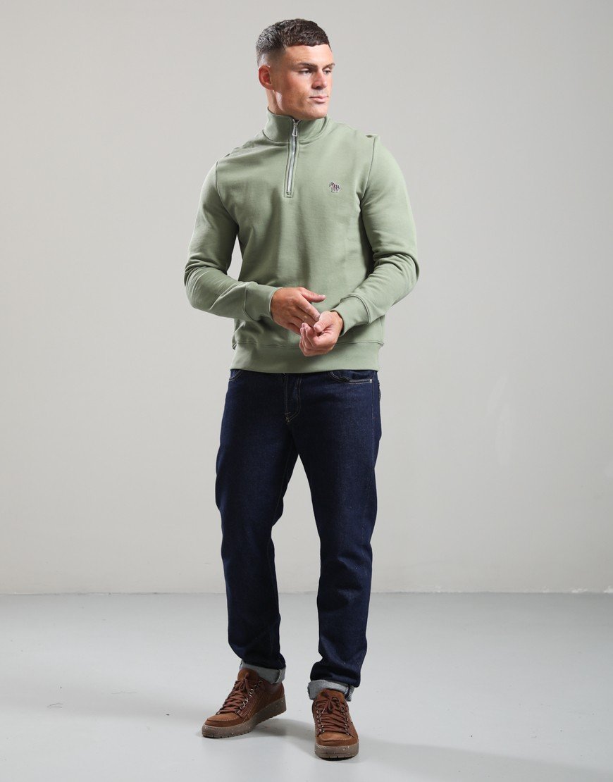 Paul Smith Half Zip Sweat Zebra Greyish Green