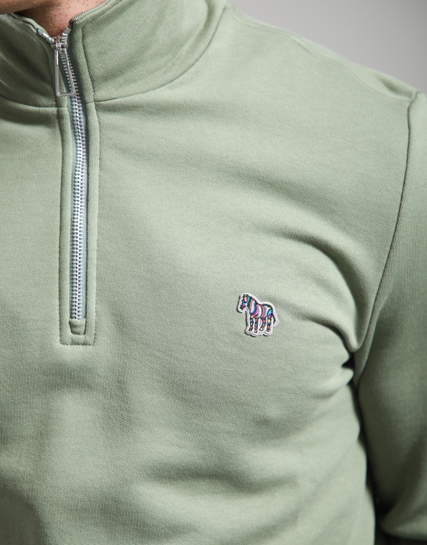 Paul Smith Half Zip Sweat Zebra Greyish Green