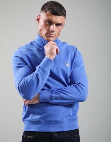 Paul Smith Half Zip Sweat Zebra Blue