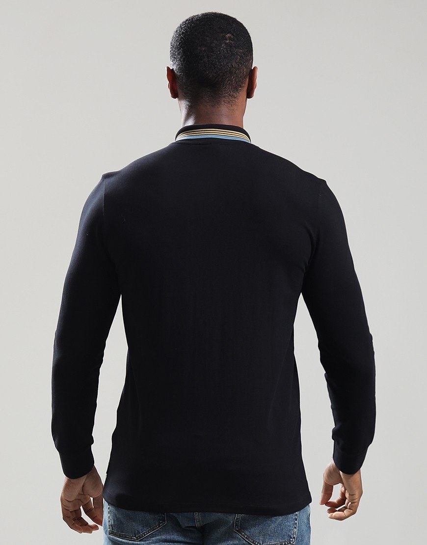 Paul Smith Regular Fit Long Sleeve Zip Polo Shirt 79 Black