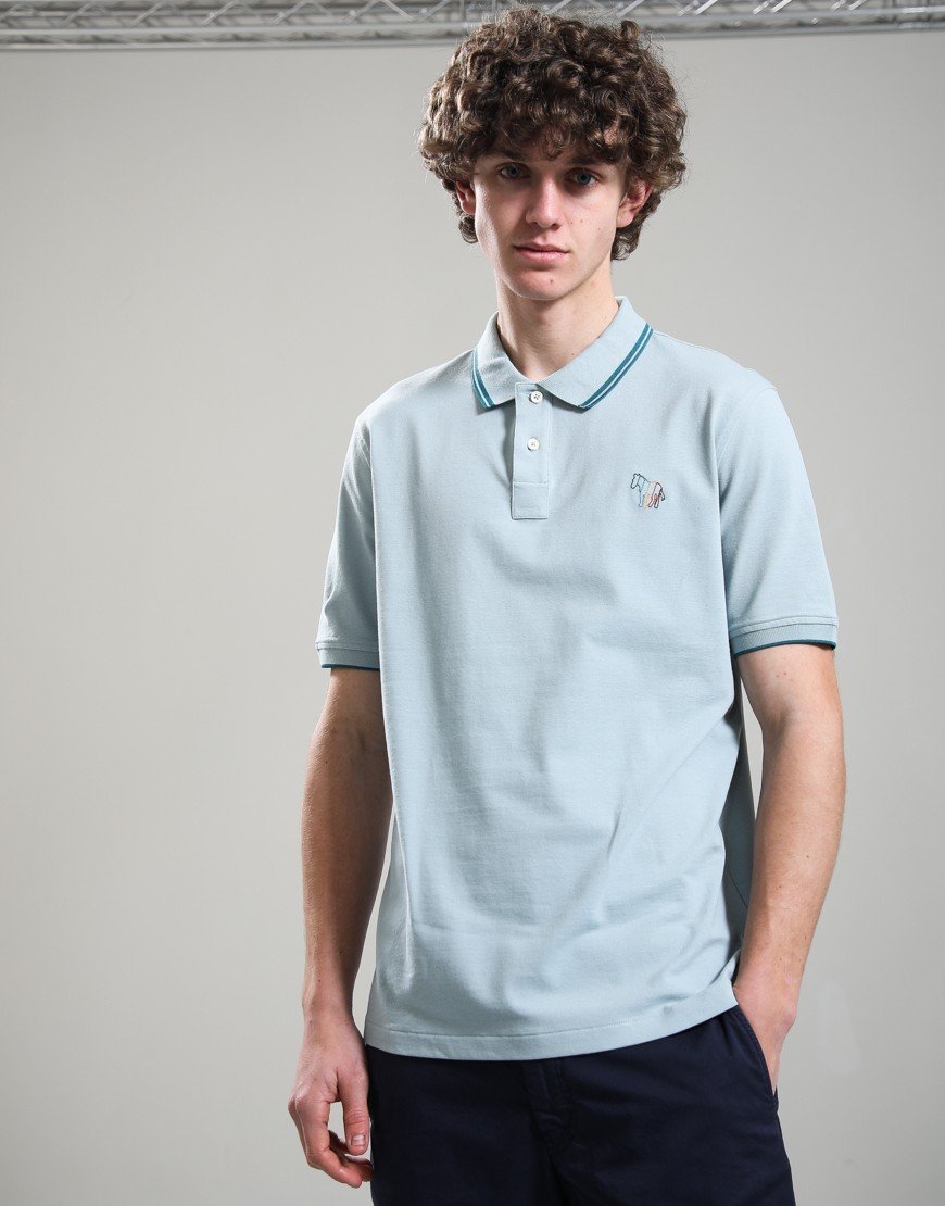Paul Smith Regular Fit Tipped Polo Shirt Light Blue