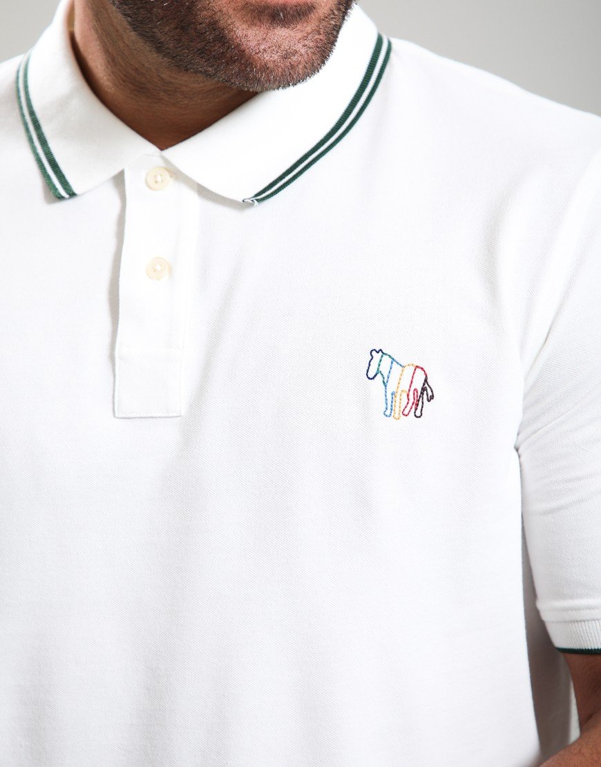 Paul Smith Regular Fit Tipped Polo Shirt Off White