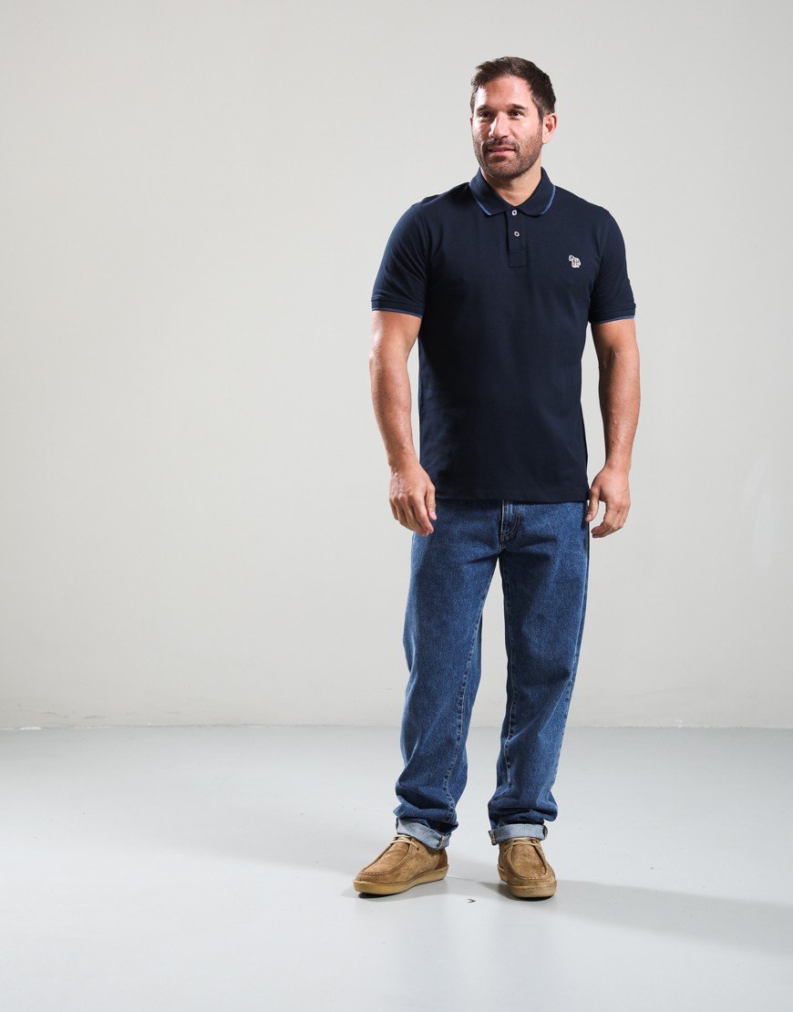 Paul Smith Regular Fit Zebra Polo Shirt Very Dark Navy