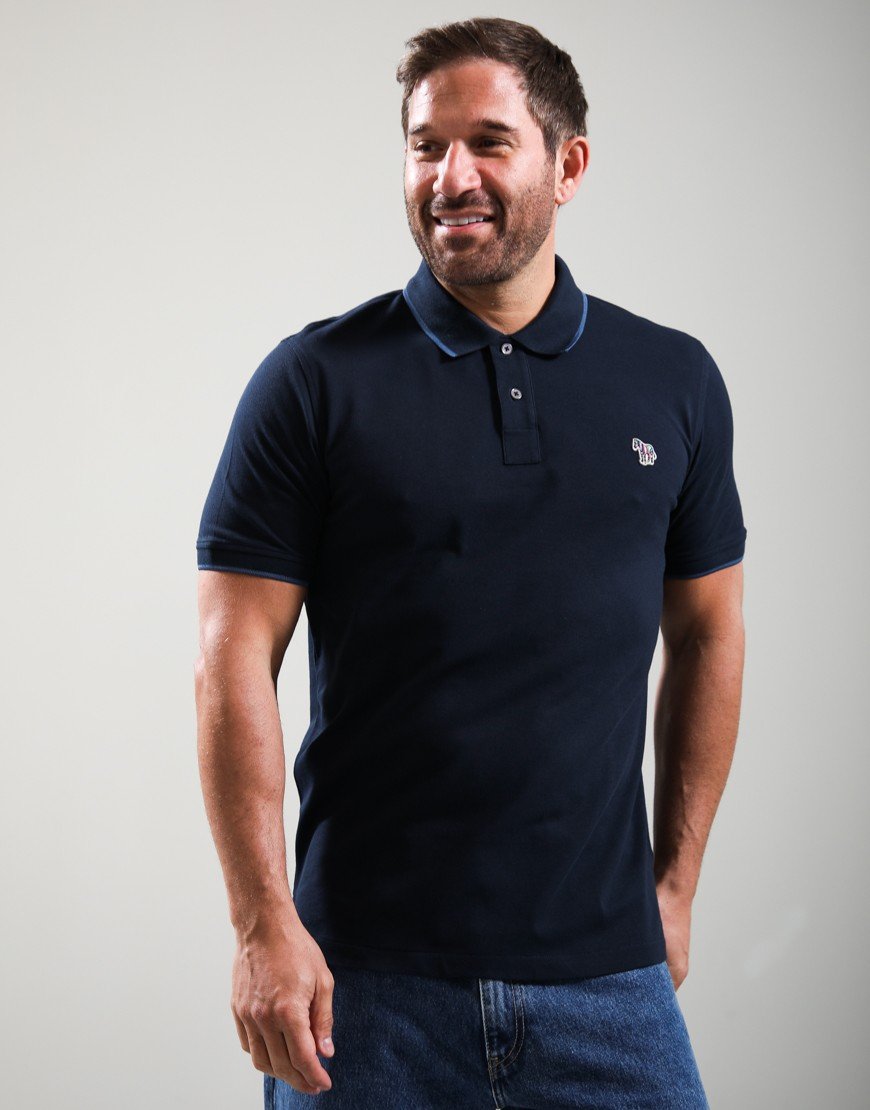 Paul Smith Regular Fit Zebra Polo Shirt Very Dark Navy