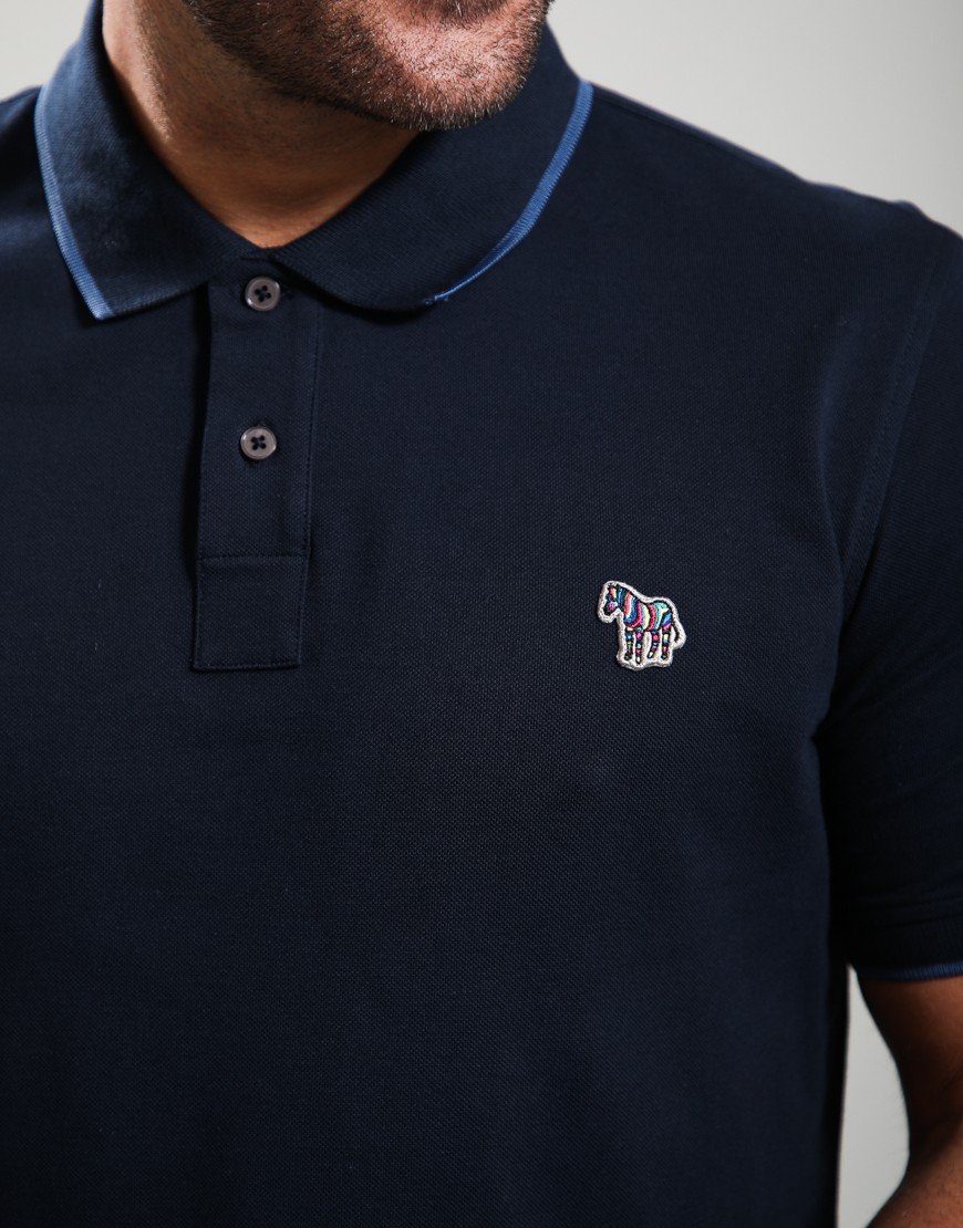 Paul Smith Regular Fit Zebra Polo Shirt Very Dark Navy