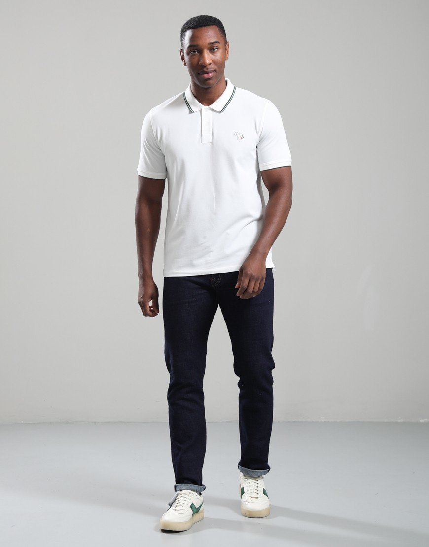Paul Smith Regular Fit Tipped Polo Shirt White