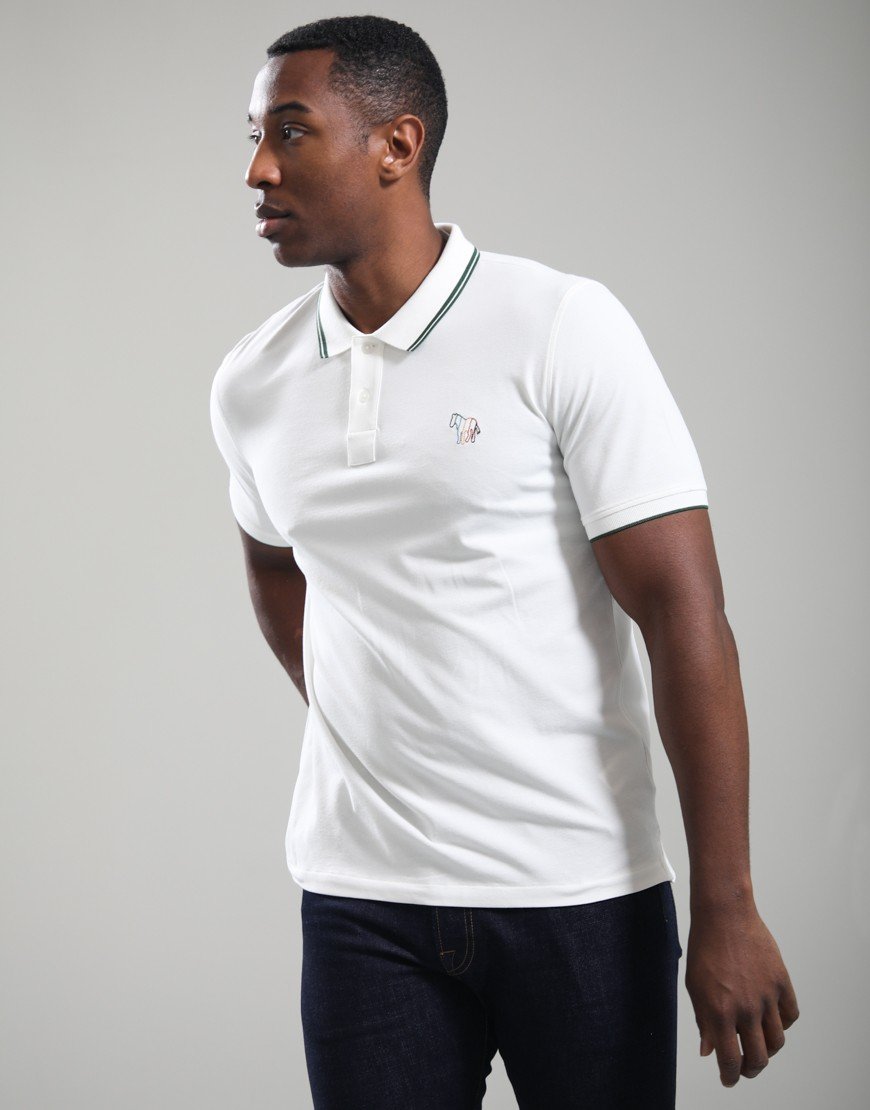 Paul Smith Regular Fit Tipped Polo Shirt White