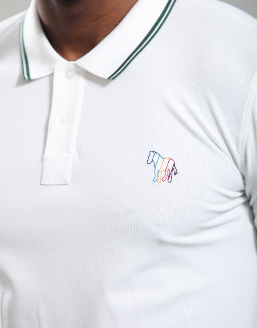 Paul Smith Regular Fit Tipped Polo Shirt White