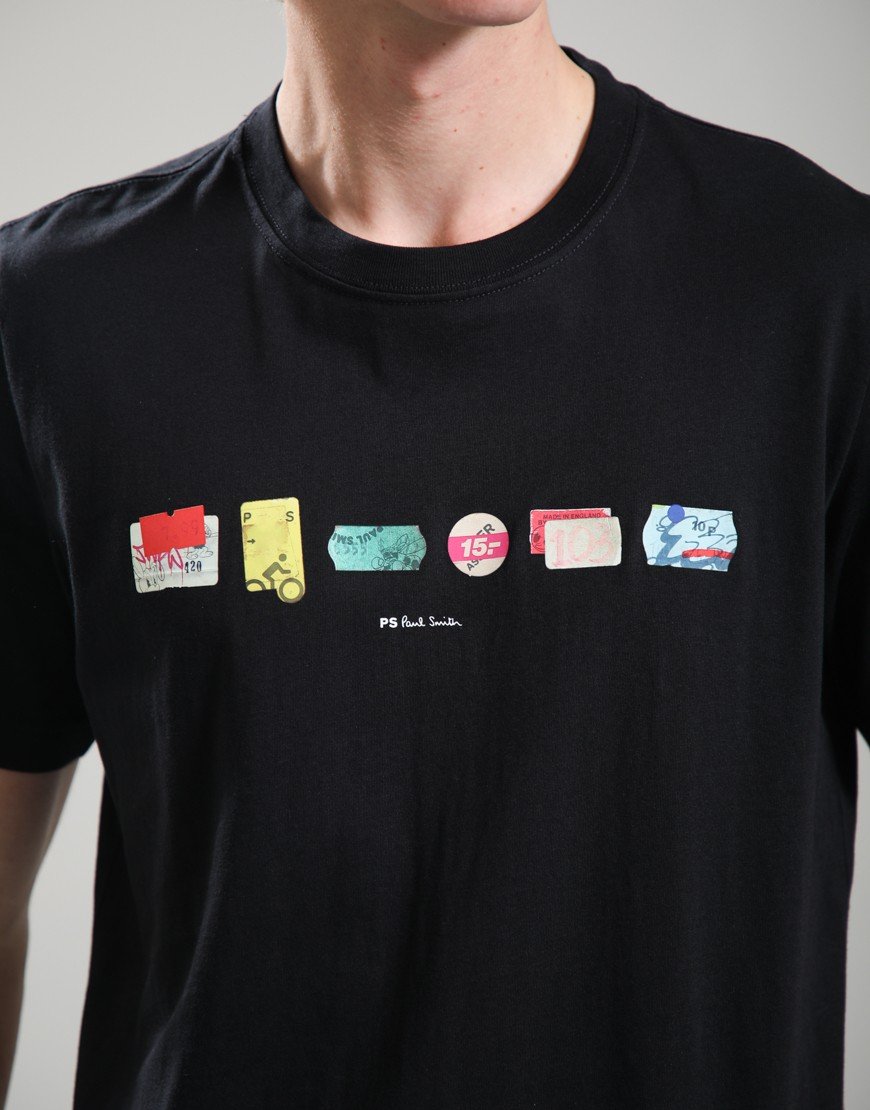 Paul Smith Regular Fit In A Row T-Shirt Black