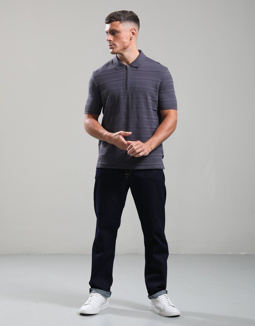 Paul Smith Regular Fit Zip Polo Shirt Grey