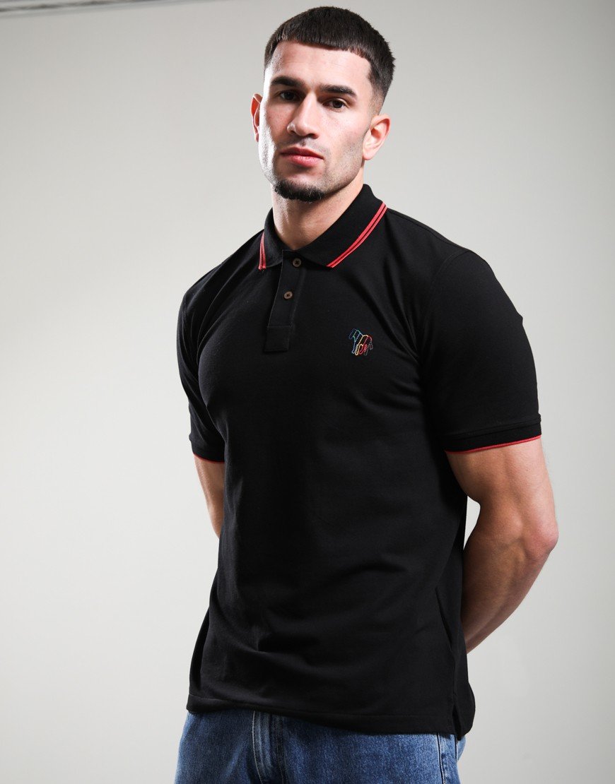 Paul Smith Regular Fit Tipped Polo Shirt 79 Black