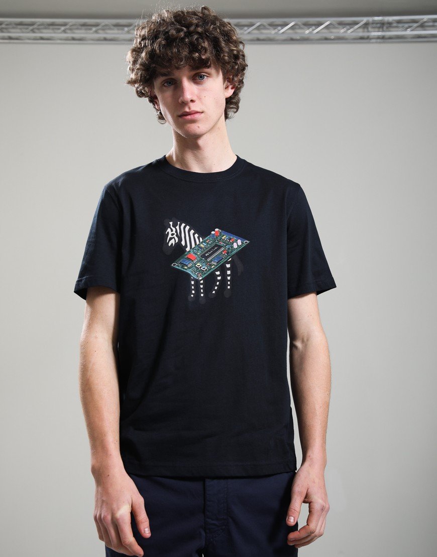 Paul Smith Circuit Zebra T-Shirt Very Dark Navy