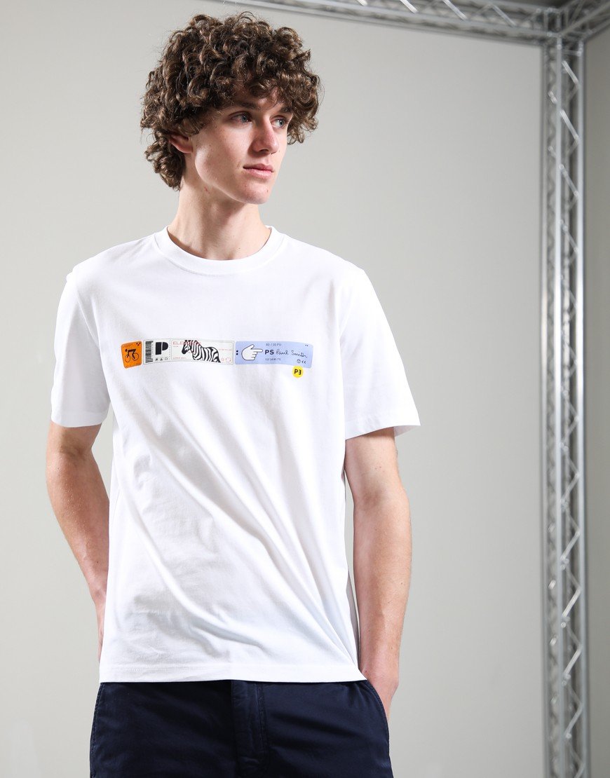 Paul Smith Stripe Reg Fit T-Shirt White