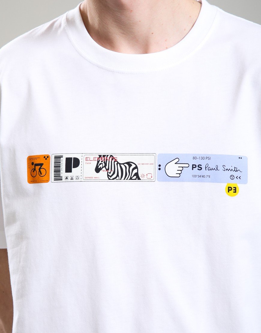 Paul Smith Stripe Reg Fit T-Shirt White