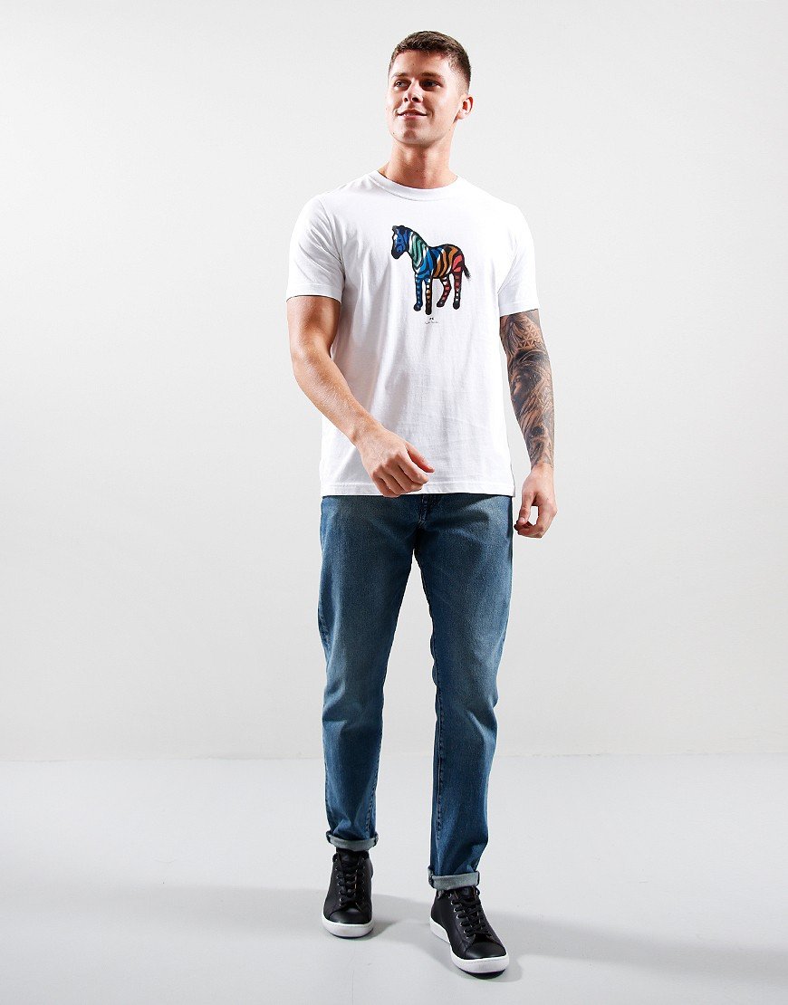 Paul Smith Broad Stripe Zebra Regular Fit T-Shirt 01 White