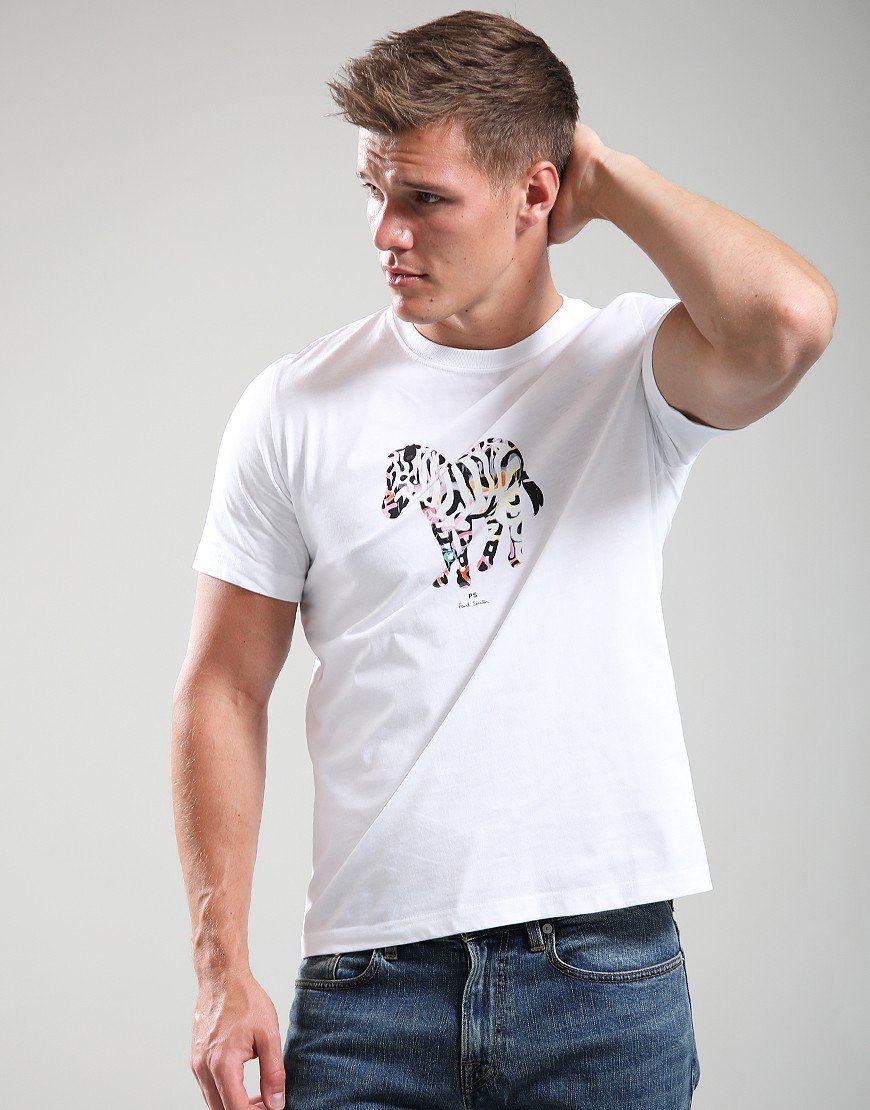 Paul Smith Zebra Large Regular Fit T Shirt 01 White