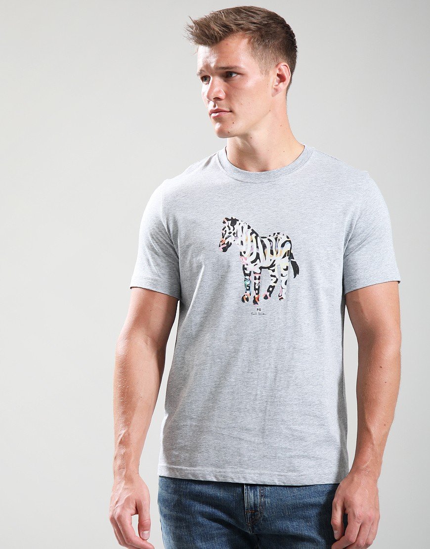 Paul Smith Zebra Large Regular Fit T-Shirt 72 Grey Melange