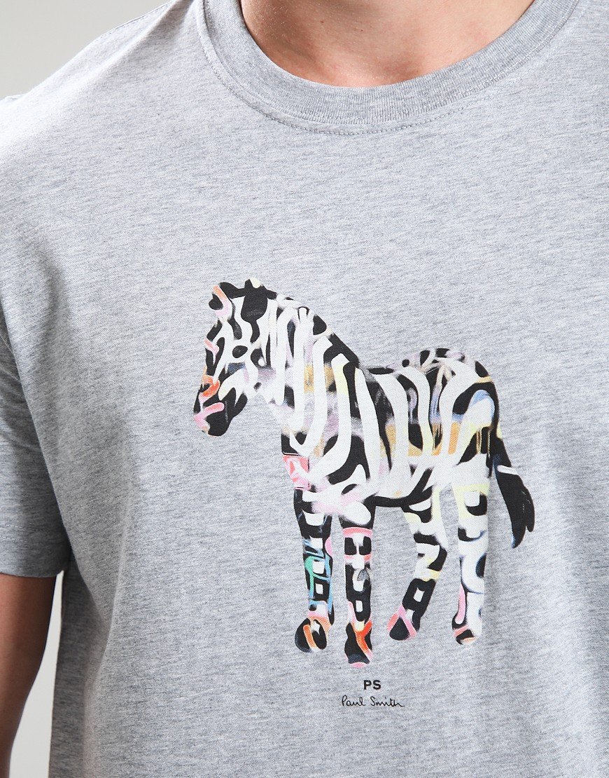 Paul Smith Zebra Large Regular Fit T-Shirt 72 Grey Melange