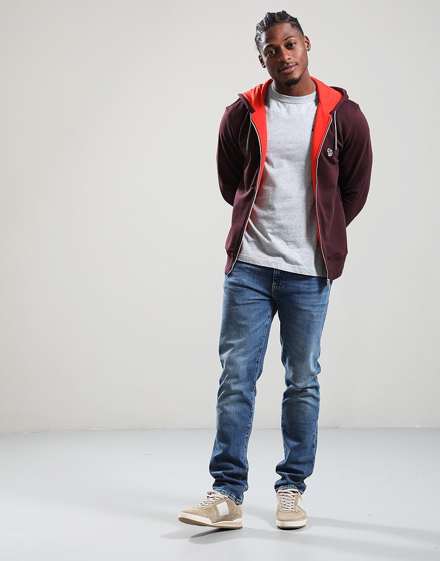 Paul Smith Zip Front Zebra Hoodie 29A Very Dk Red