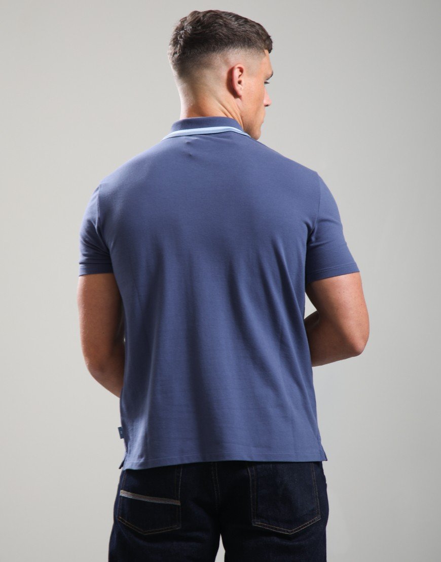 Paul Smith Regular Fit Zip Polo Shirt Blue