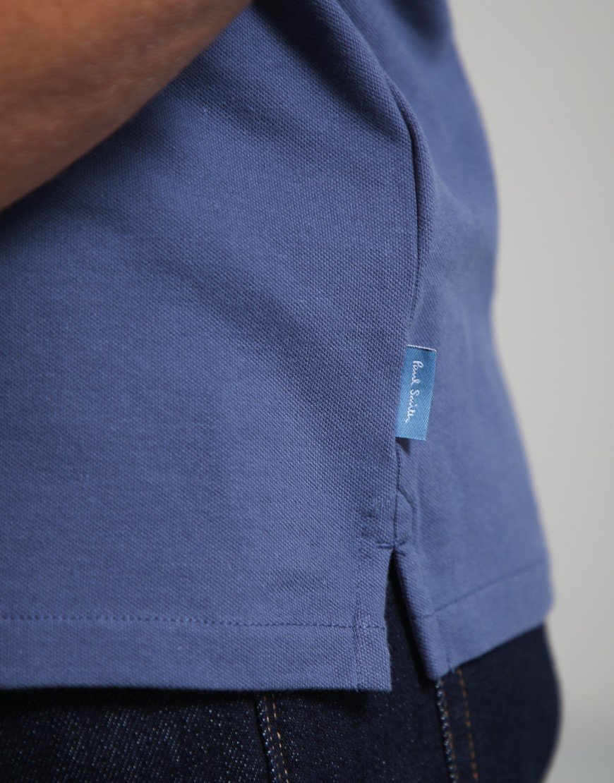 Paul Smith Regular Fit Zip Polo Shirt Blue