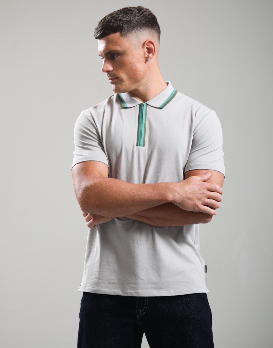 Paul Smith Regular Fit Zip Polo Shirt Grey