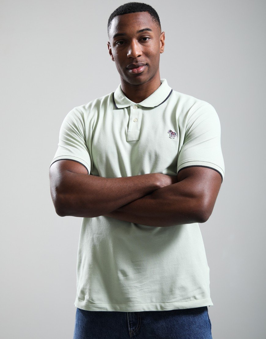 Paul Smith Regular Fit Zebra Polo Shirt Pastel Green