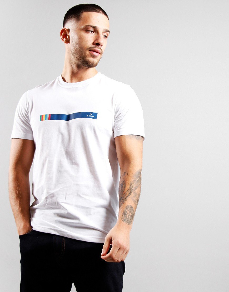 T-shirt Paul Smith Homme Blanc - Taille M, Coupe Slim, Imprimé Vélo Graphique