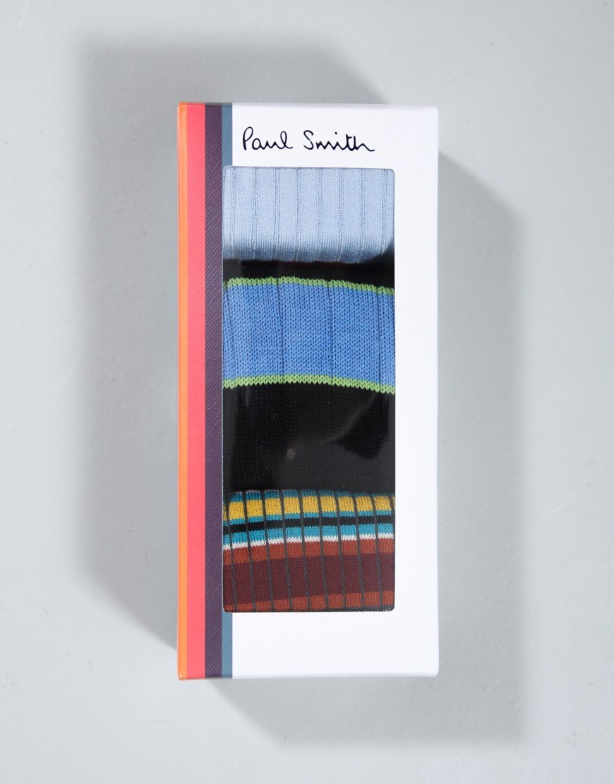 Paul Smith 3 Pack Stripe Mix Socks Multicolour