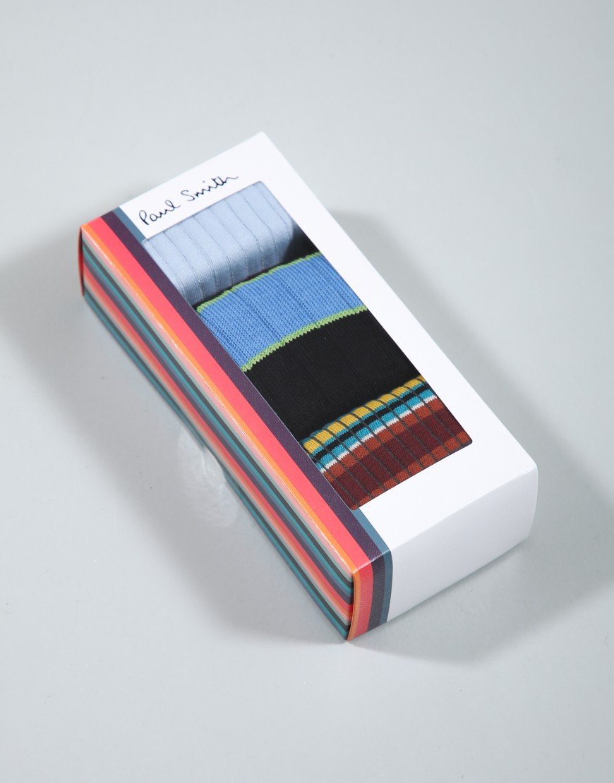 Paul Smith 3 Pack Stripe Mix Socks Multicolour