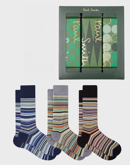 Paul Smith 3 Pack Signature Cracker Set Socks 1A