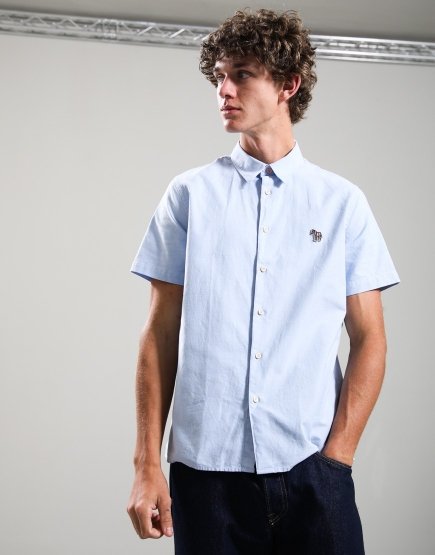 Paul Smith Casual Fit Shirt Zebra Badge 40 Light Blue