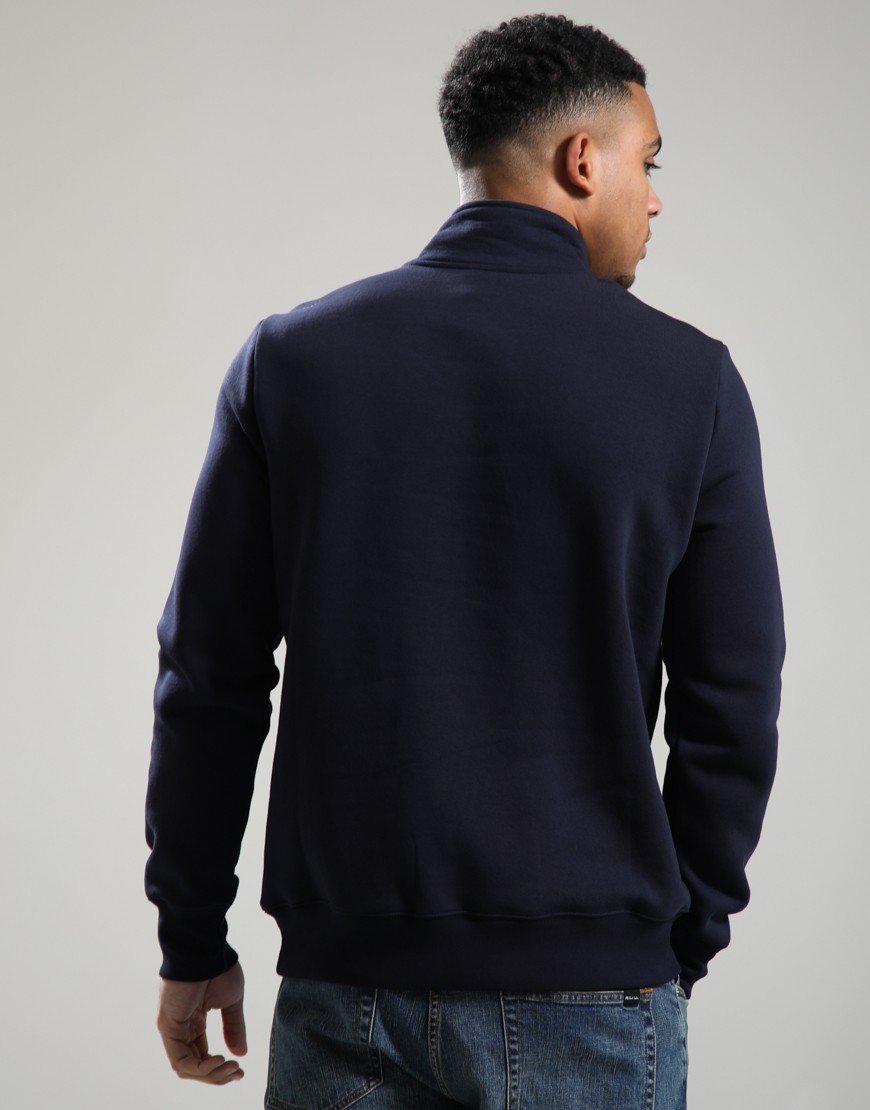 Paul Smith Stitch Stripe Zip Funnel Neck Sweat Navy