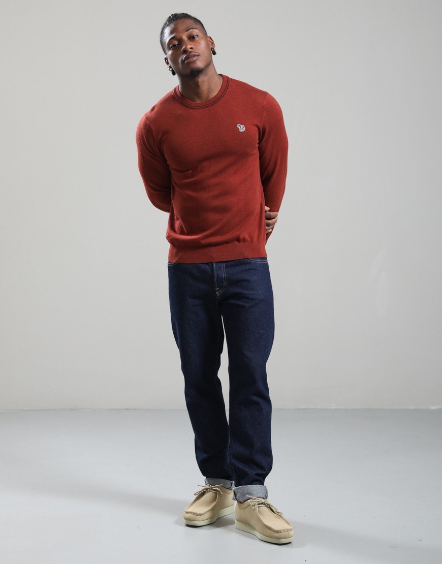 Paul Smith Zebra Logo Crew Neck Knit Brick Red