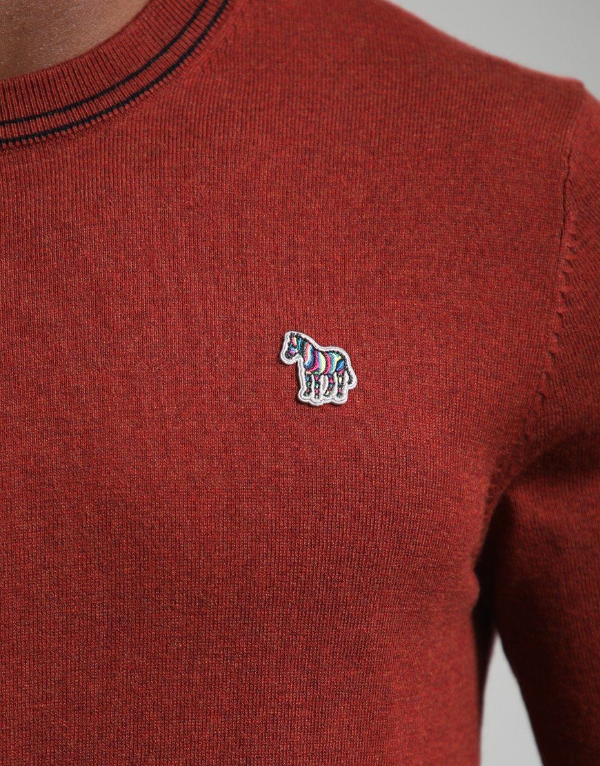 Paul Smith Zebra Logo Crew Neck Knit Brick Red