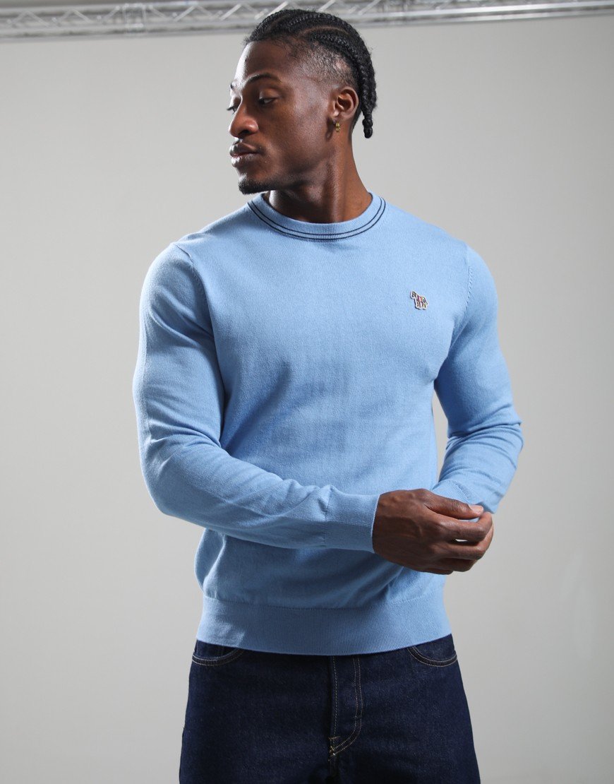 Paul Smith Zebra Logo Crew Neck Knit Light Blue