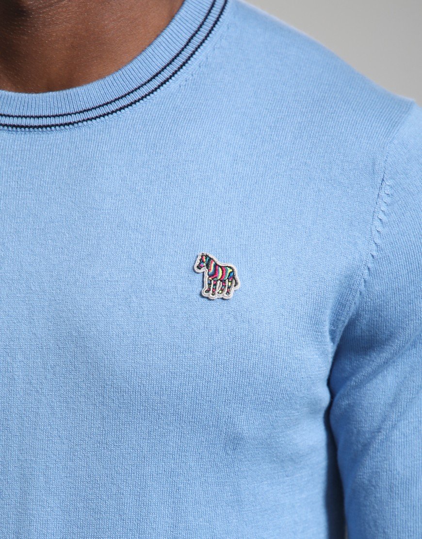 Paul Smith Zebra Logo Crew Neck Knit Light Blue