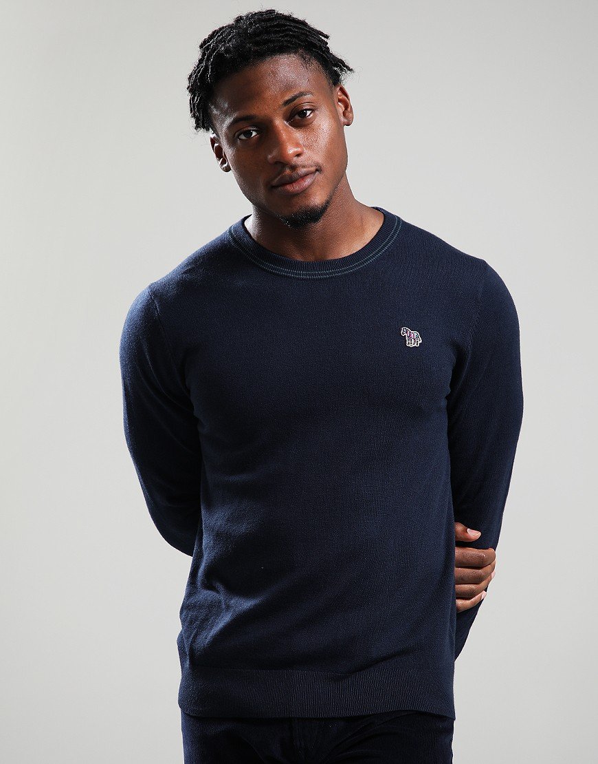 Paul Smith Zebra Badge Crew Neck Knit Very Dark Navy